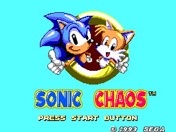 Sonic Chaos (Europe) Title Screen